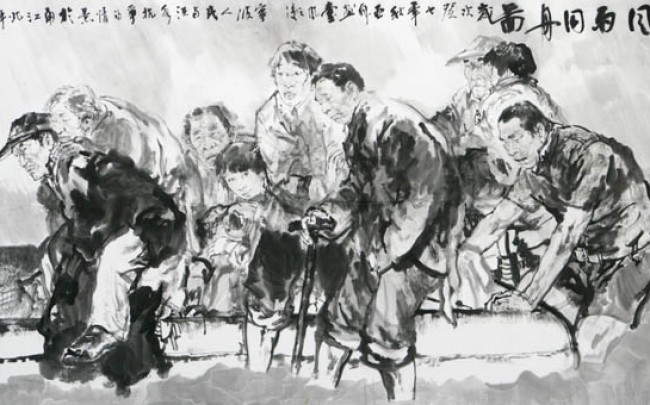 “众志成城”宁波市抗洪救灾主题创作展在 开展